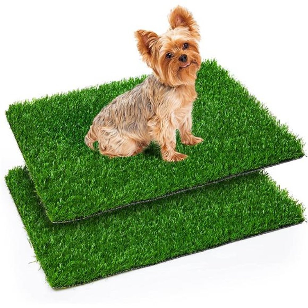Artificial Pet Pee Grass Mat for Puppy, Pet Turf Fake Grass - 2 Pack (18" x 23")